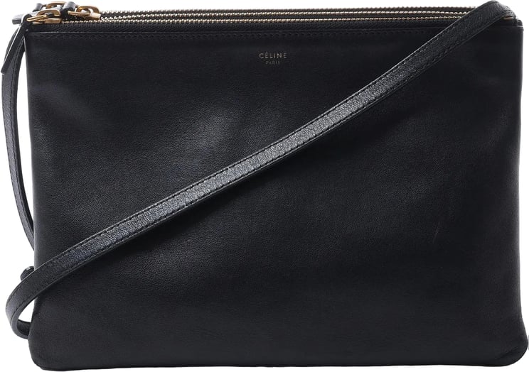 Celine Celine Trio Large Leather Crossbody bag in Black