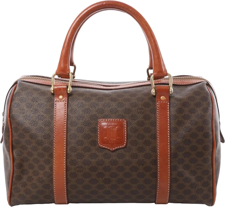 Celine Celine Macadam Boston PVC & Leather Handbag in Brown