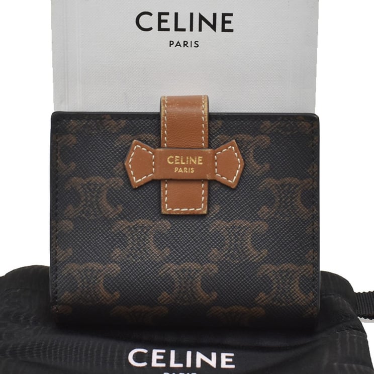Celine Celine Strap wallet Triomphe coated canvas