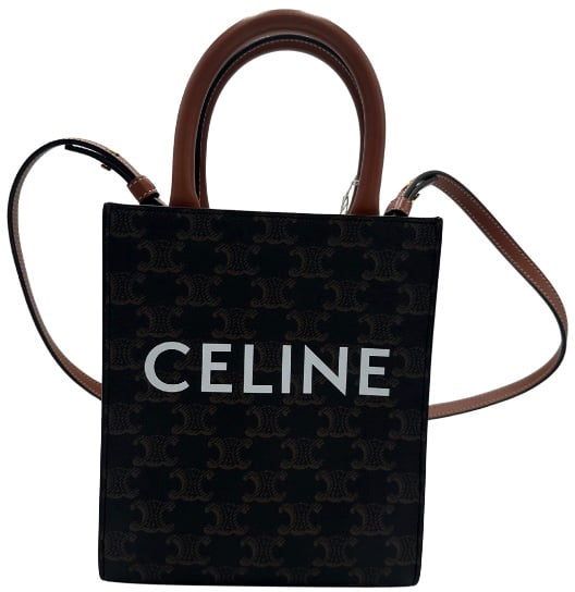 Celine Celine Sulky Vertical Cabas Tote Canvas with Leather Mini