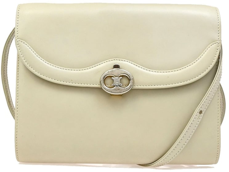 Celine Celine Vintage Triomphe Flap Bag Leather Medium