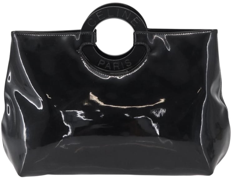 Celine Celine Circle Logo Handbag Patent Leather