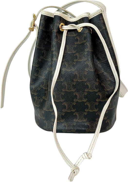 Celine Celine Triomphe Drawstring Bucket Bag Leather