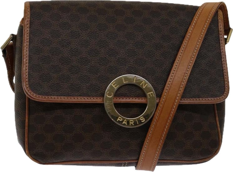 Celine Celine Circle Logo Shoulder Bag Canvas