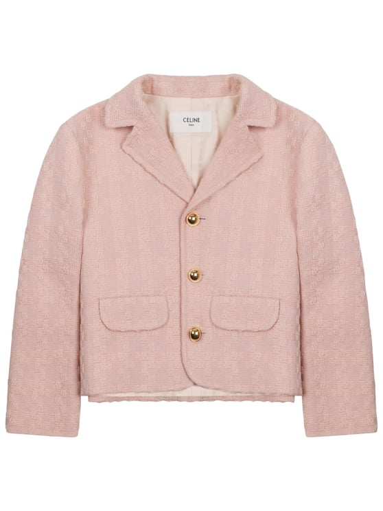 Celine Textured Cropped Wool-Blend Blazer