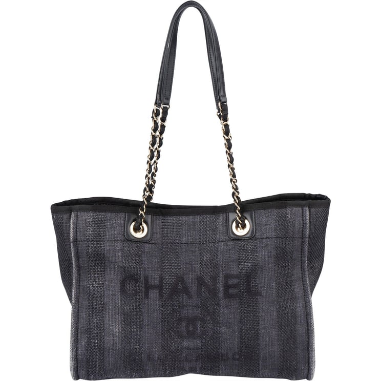 Chanel Chanel Bleu Tweed Deauville Tote Shoulder Bag