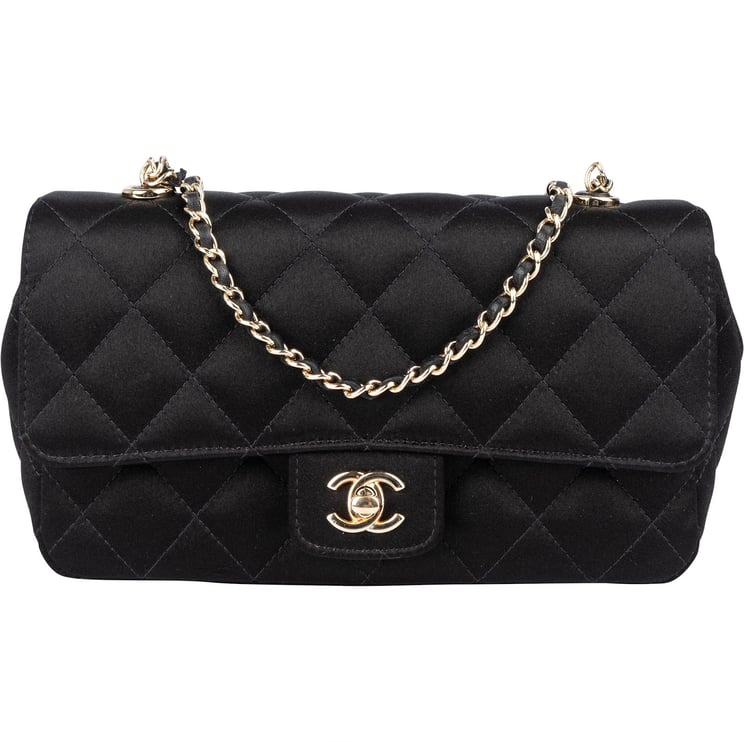 Chanel Chanel Quilted Satin Mini Rectangular Single Flap Crossbody Bag