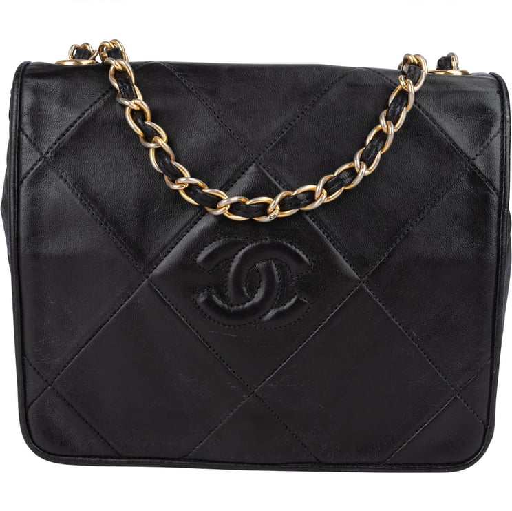 Chanel Chanel Stitching Lambskin CC Single Flap Crossbody Bag