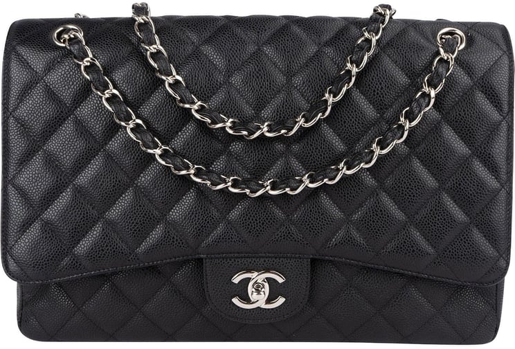 Chanel Chanel Quilted Caviar Leather Maxi Single Flap Crossbody Bag