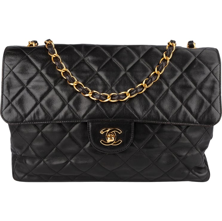 Chanel Chanel Quilted Lambskin 24K Gold Soft Jumbo Single Flap Crossbody Bag