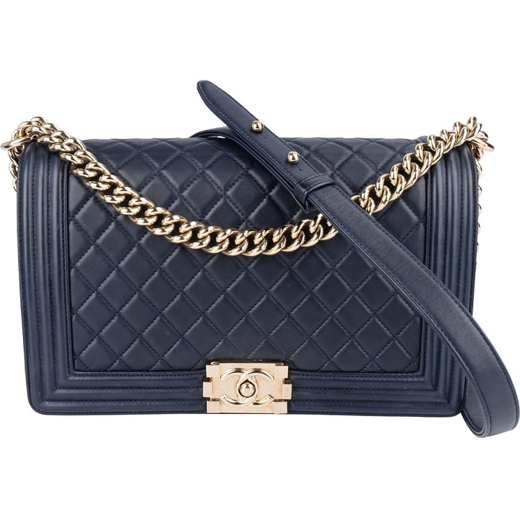 Chanel Chanel Quilted Lambskin Boy Single Flap Crossbody Bag