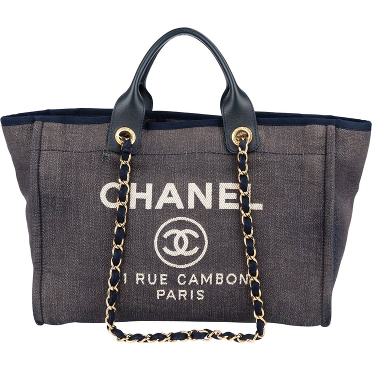 Chanel Chanel Denim Deauville Tote Shoulder Handbag