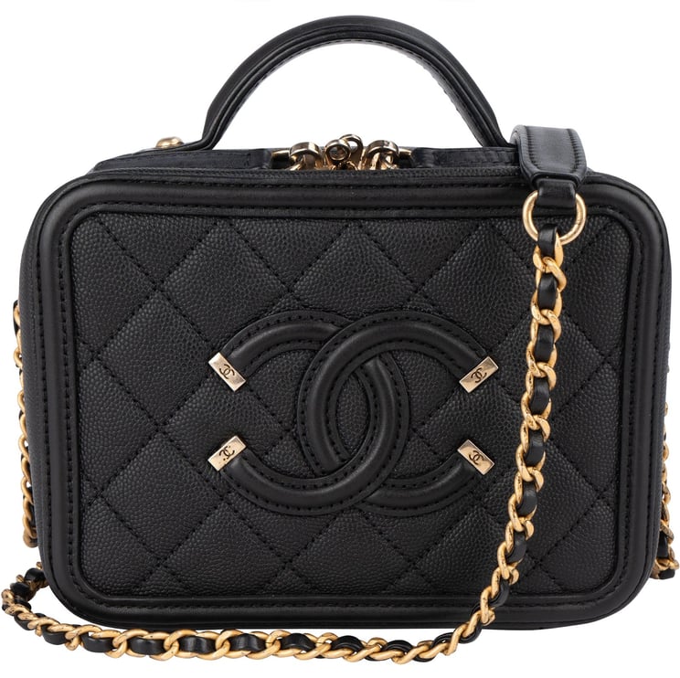Chanel Chanel Quilted Caviar Leather CC Filigree Crossbody Bag