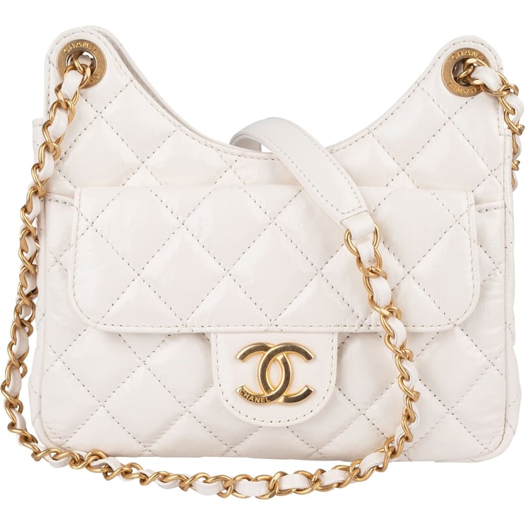 Chanel Chanel Quilted Shiny Leather Wavy CC Crossbody Bag