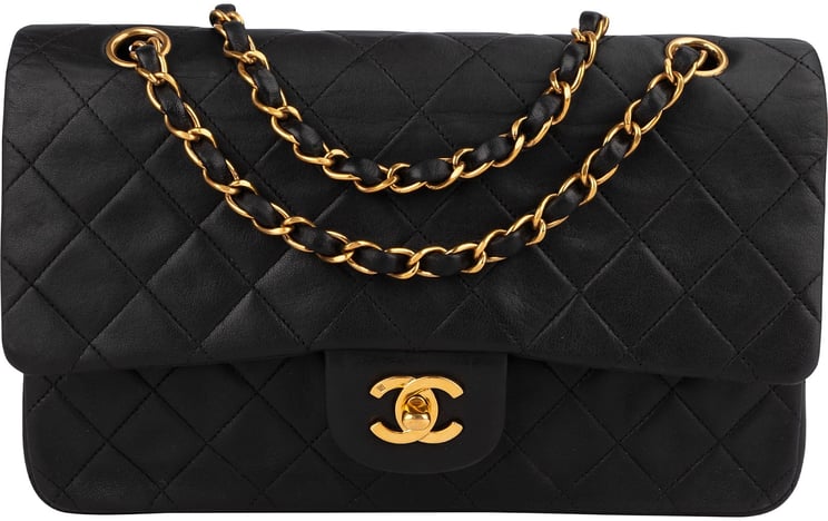Chanel Chanel Quilted Lambskin 24K Gold Medium Double Flap Crossbody Bag
