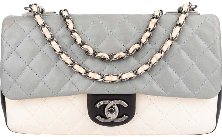 Chanel Chanel Quilted Tricolor Lambskin Single Flap Crossbody Bag