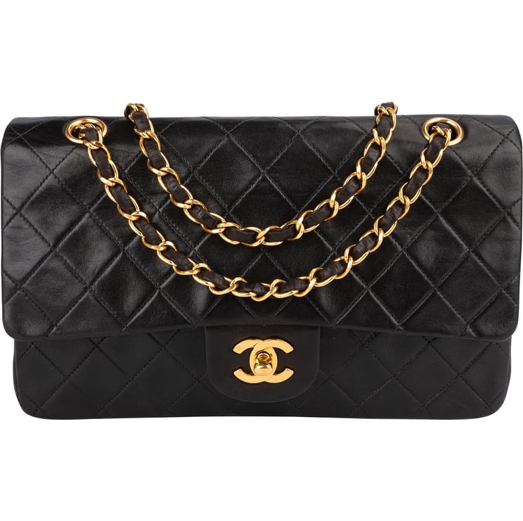Chanel Chanel Quilted Lambskin 24K Gold Medium Double Flap Crossbody Bag