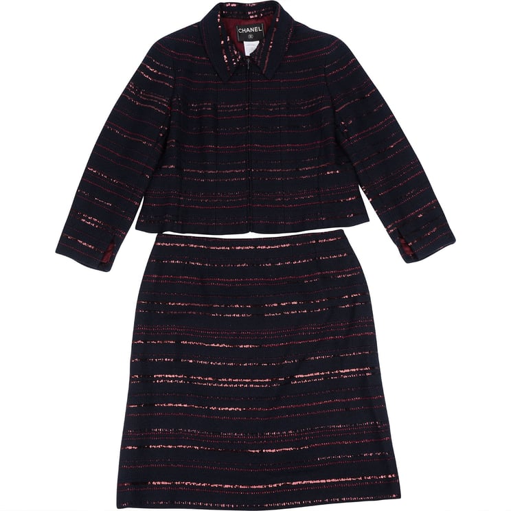 Chanel Chanel Multicolor Sequin Tweed Runway Costume Set (FR 44 / DE 42)