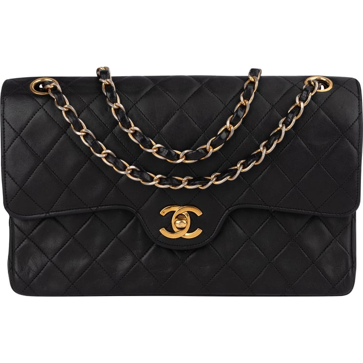 Chanel Chanel Quilted Lambskin 24K Gold Double Flap Crossbody Bag