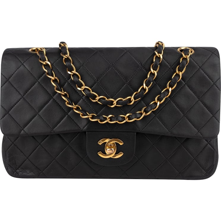 Chanel Chanel Quilted Lambskin 24K Gold Medium Double Flap Crossbody Bag