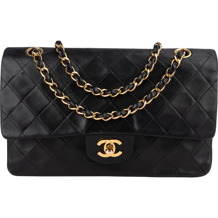 Chanel Chanel Quilted Lambskin 24K Gold Medium Double Flap Crossbody Bag