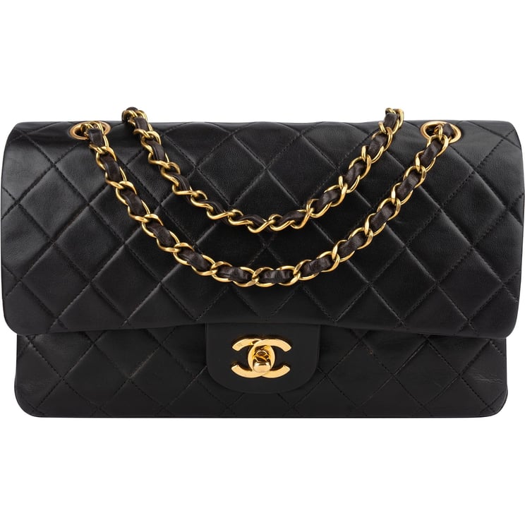 Chanel Chanel Quilted Lambskin 24K Gold Medium Double Flap Crossbody Bag