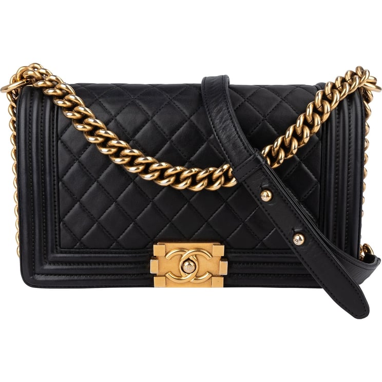Chanel Chanel Quilted Lambskin Boy Single Flap Crossbody Bag