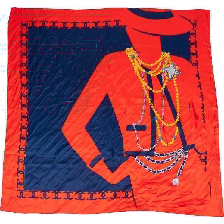 Chanel Chanel Bijoux Silhouette Silk Tuch Scarf