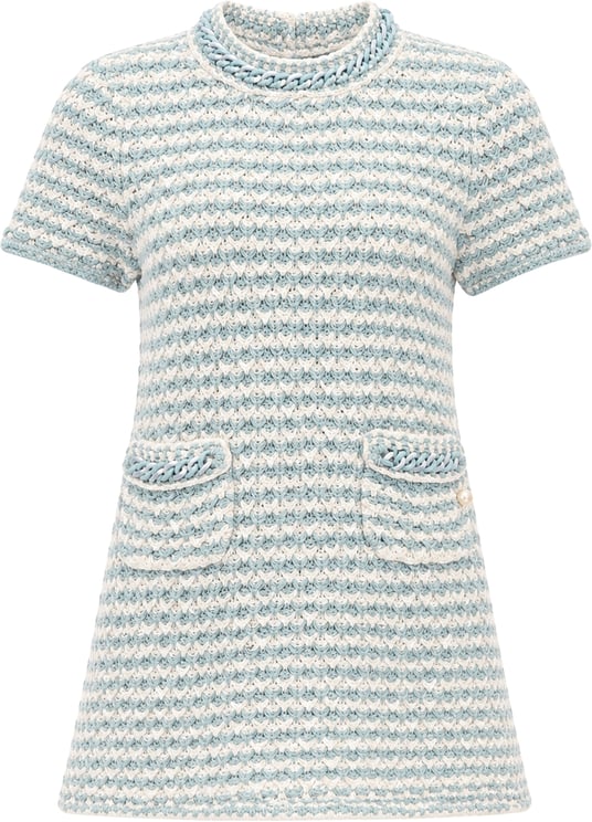 Chanel Chanel Multicolor Knit Chain Trim Tweed Dress (DE34-36 / XS-S)