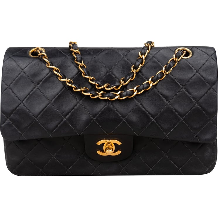 Chanel Chanel Quilted Lambskin Medium 24K Gold Medium Double Flap Crossbody Bag