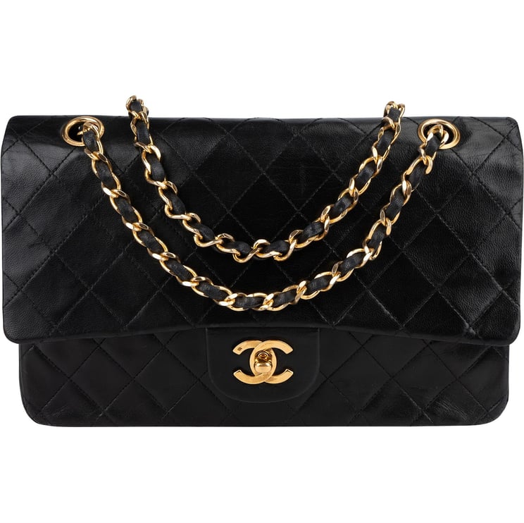 Chanel Chanel Quilted Lambskin 24K Gold Medium Double Flap Crossbody Bag