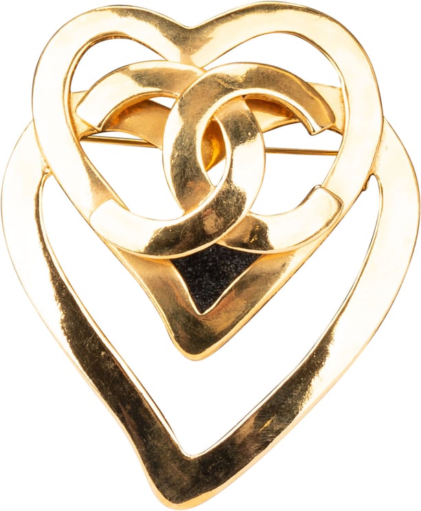 Chanel Chanel Golden CC Hearts Brooch