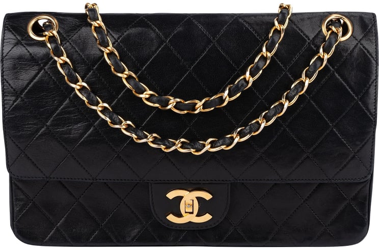 Chanel Chanel Quilted Lambskin 24K Gold Double Flap Crossbody Bag