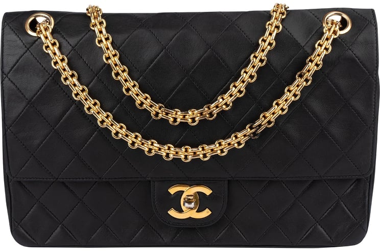Chanel Chanel Quilted Lambskin 24K Gold Double Flap Crossbody Bag