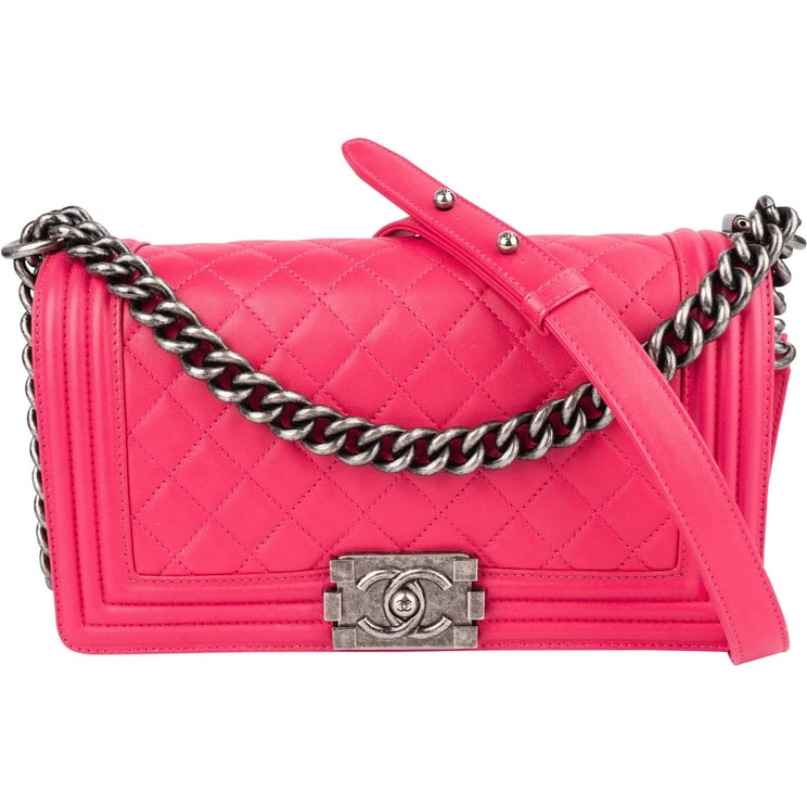 Chanel Chanel Quilted Lambskin Single Flap Boy Crossbody Bag