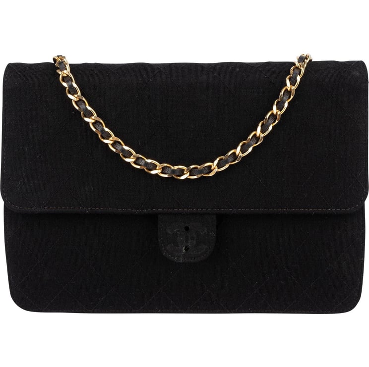 Chanel Chanel Quilted Cotton Single Flap Shoulder Bag