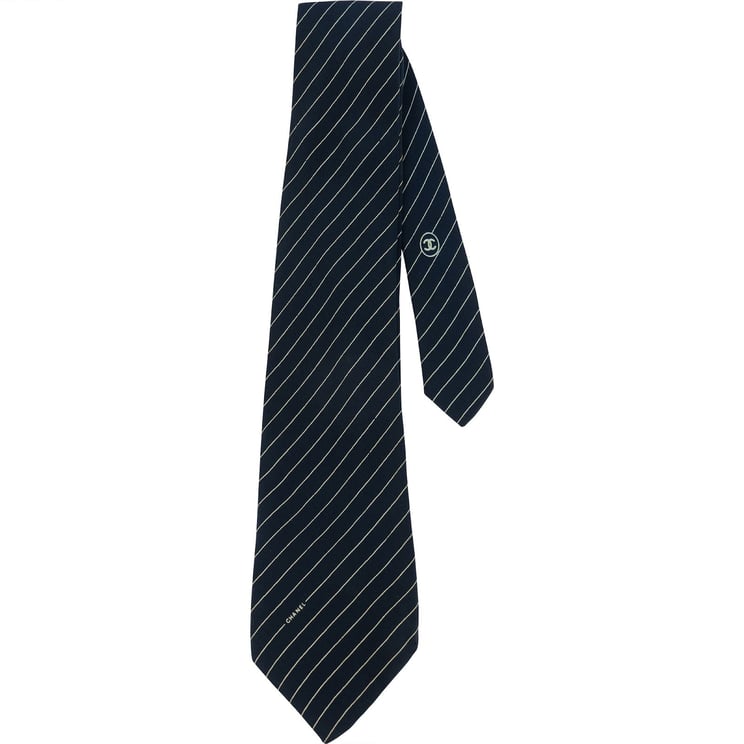 Chanel Chanel Striped  Silk Tie Krawatte