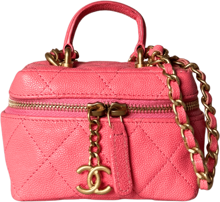 Chanel Chanel Mini Top Handle Vanity Tasche Pink / sehr gut