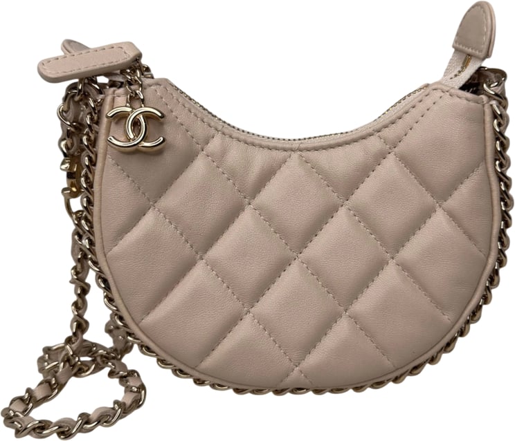 Chanel Chanel Hobo Bag Mini light beige Lammleder