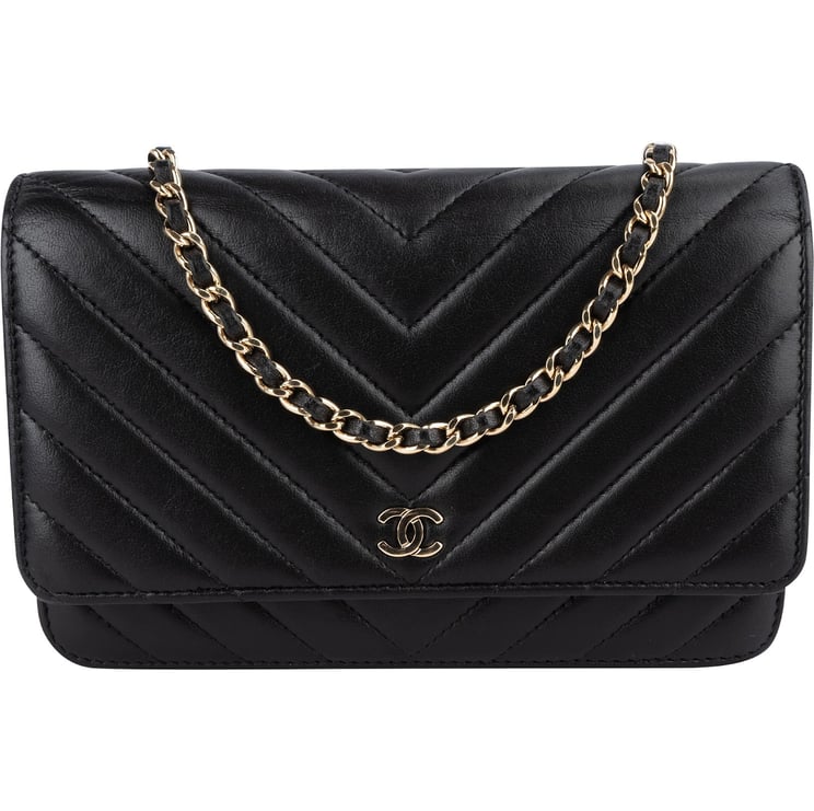 Chanel Chanel Quilted Chevron Lambskin Wallet on Chain Crossbody Bag