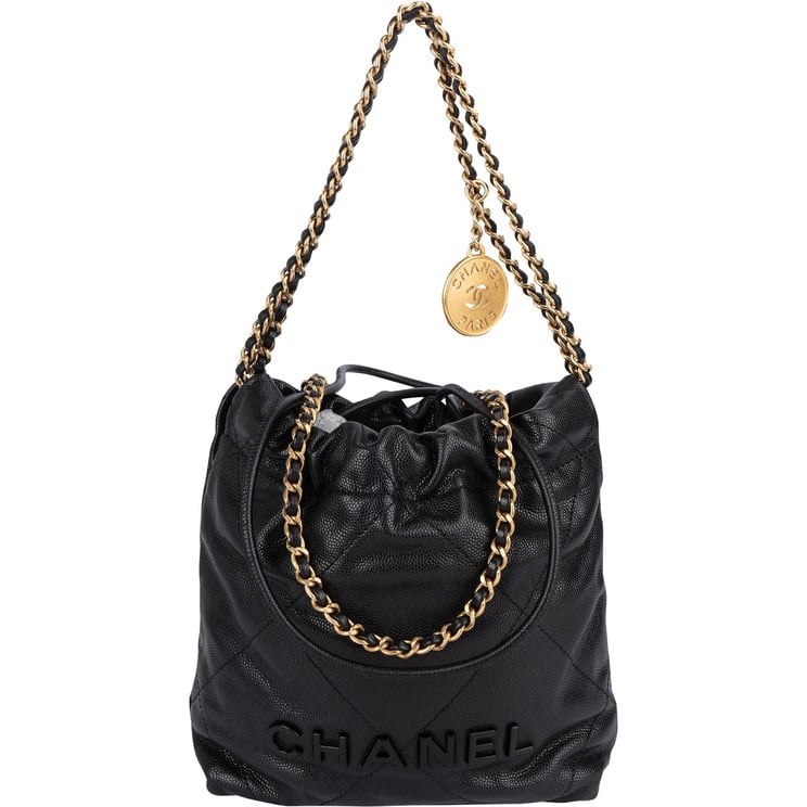 Chanel Chanel 22 Stitching Caviar Leather Small Drawstring Crossbody Bag
