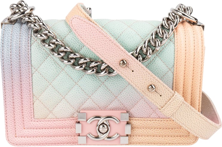 Chanel Chanel Rainbow Caviar Leather Boy Single Flap Crossbody Bag