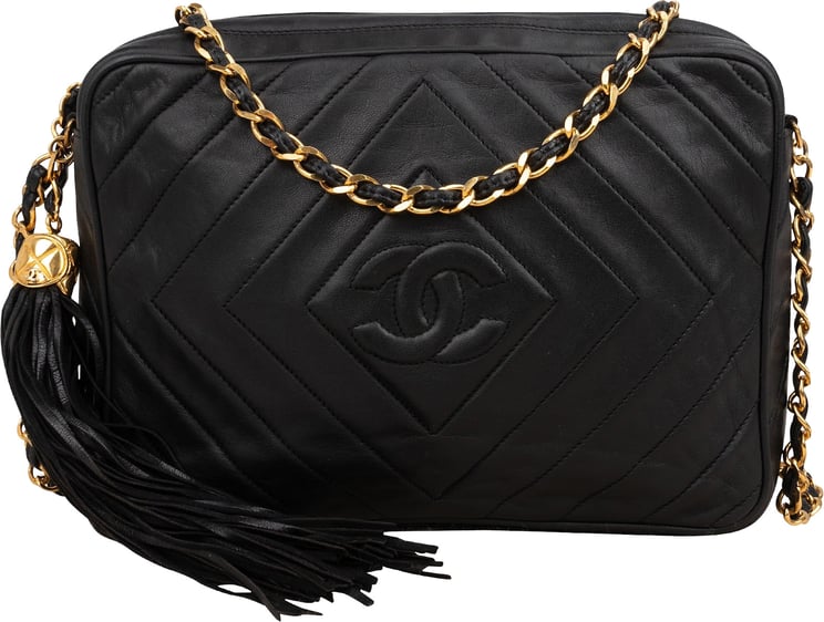 Chanel Chanel Quilted Lambskin CC Tassel Crossbody Bag