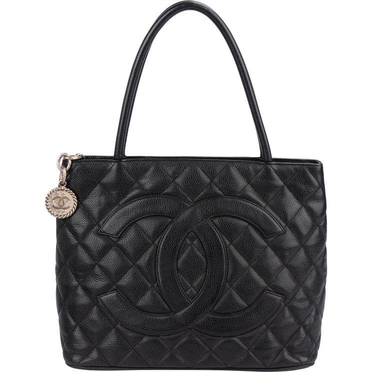 Chanel Chanel Quilted Caviar Leather Medallion Handbag