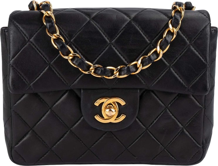 Chanel Chanel Quilted Lambskin Mini Rectangular 24K Gold Single Flap Crossbody Bag