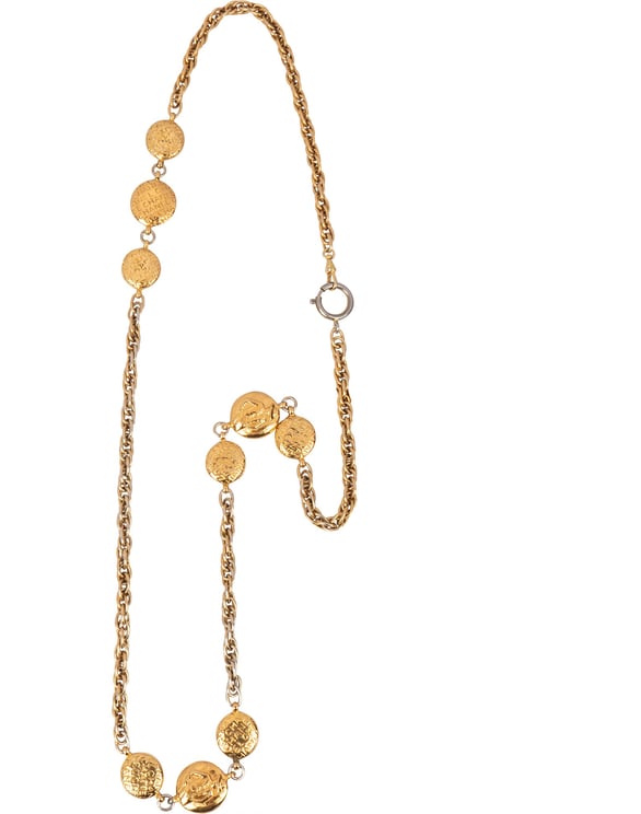 Chanel Chanel Heavy Golden Plates Mademoiselle Necklace