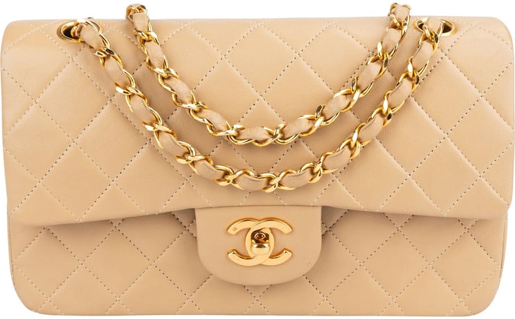 Chanel Chanel Quilted Lambskin 24K Gold Small Double Flap Shoulder Bag
