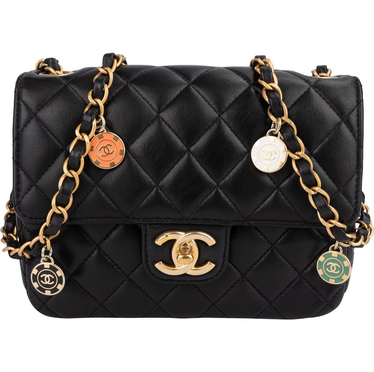 Chanel Chanel Quilted Lambskin Mini Rectangular Flap Casino Charms Crossbody Bag