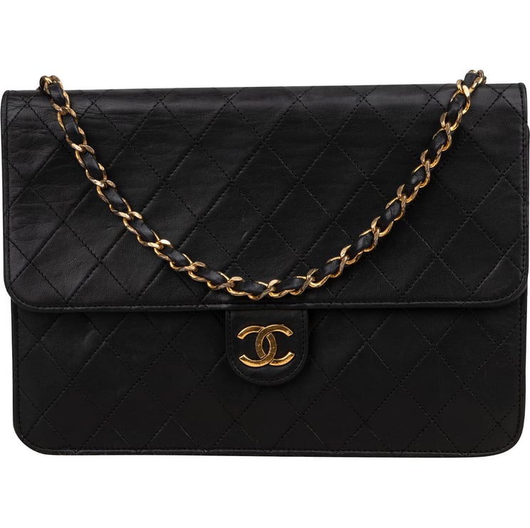 Chanel Chanel Quilted Lambskin 24K Gold Single Flap Shoulder Bag