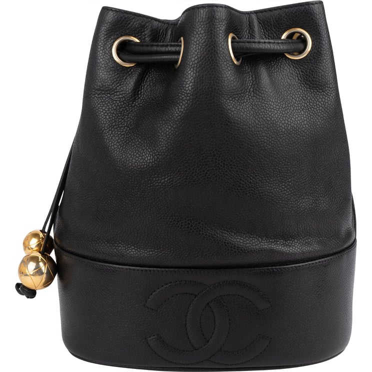Chanel Chanel Caviar Leather CC Drawstring Bucket Crossbody Bag